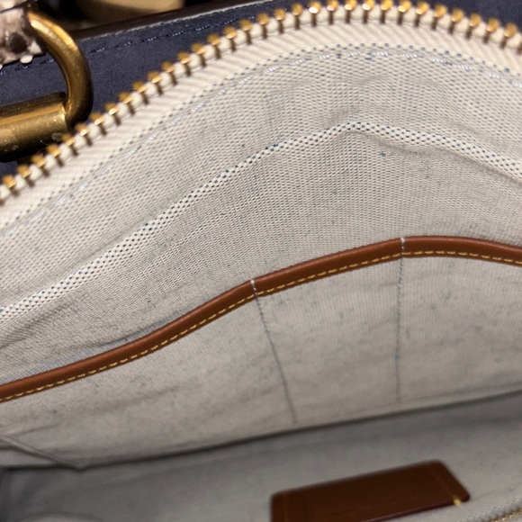 Coach laptop bag with snakeskin handles. - Picture 16 of 16